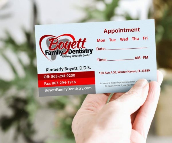 Boyett Appointment Card Boyett Appointment Card
