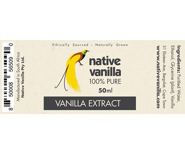 Native Vanilla Bottle Label Native Vanilla Bottle Label